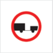 Sign: No motor vehicles pulling a trailer