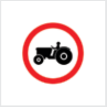 Sign: No tractors, construction vehicles, etc