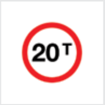 Sign: No vehicles over gross weight shown
