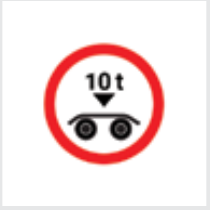 Sign: Bogie weight limit in tons
