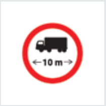 Sign: No vehicles or vehicle trains over the length shown