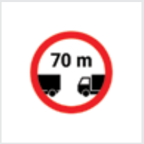 Sign: Minimum distances between heavy goods vehicles