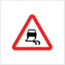 Sign: Slippery roads