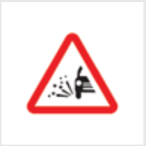 Sign: Loose gravel or chippings