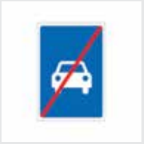 Sign: End of Motor vehicle only