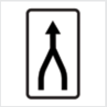 Sign: Lanes merge ahead